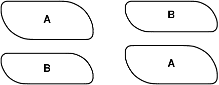rectangle with two tiny rounded corners and two very large ones, on opposite corners